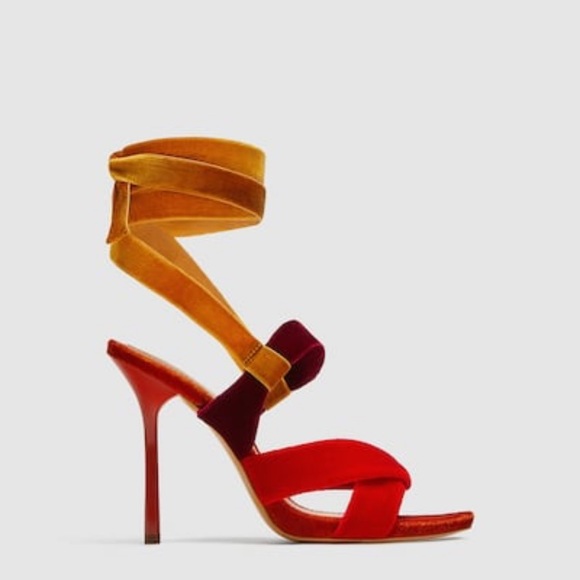 Zara Shoes - Sandals With Velvet Strap